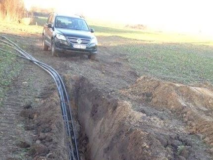 Kabeltrasse zum Anschluss einer Photovoltaikanlage in Hildebrandshagen