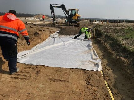 Baugrundstabilisierung mittels Geotextilien am Pommerndreieck